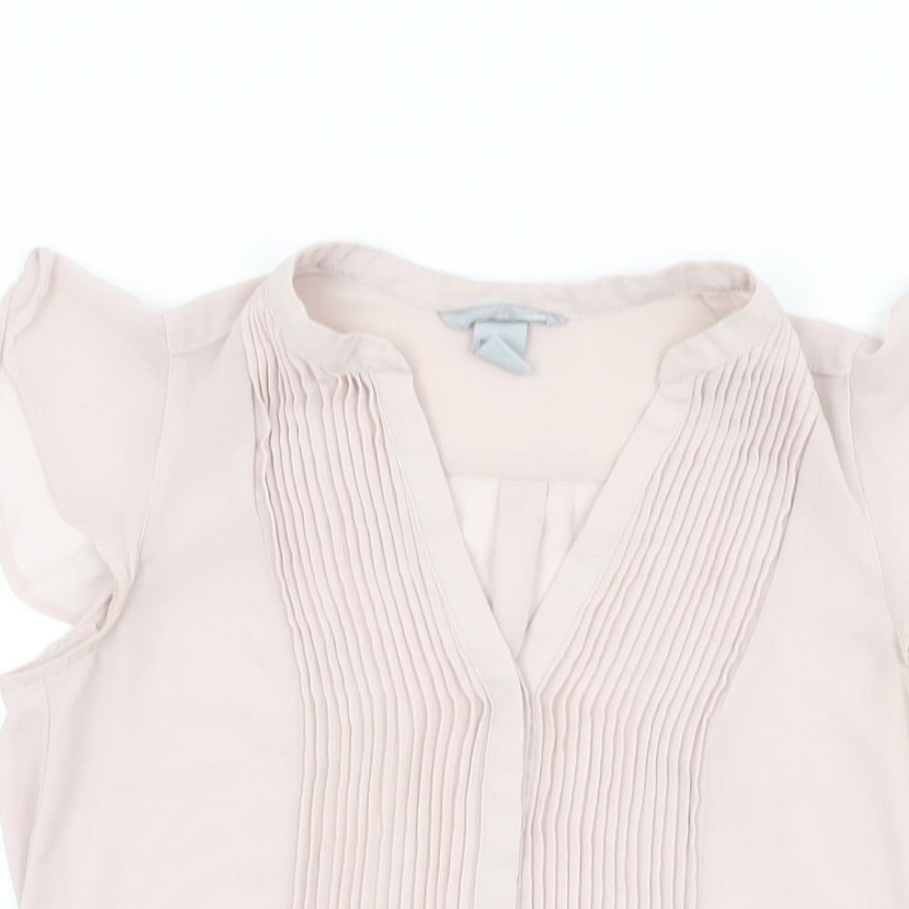 Womens UK Size 6 H&M Pink Basic Button-Up