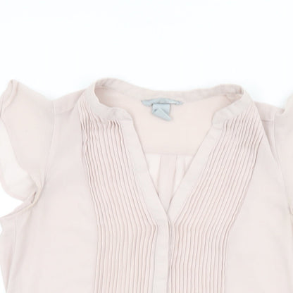 Womens UK Size 6 H&M Pink Basic Button-Up