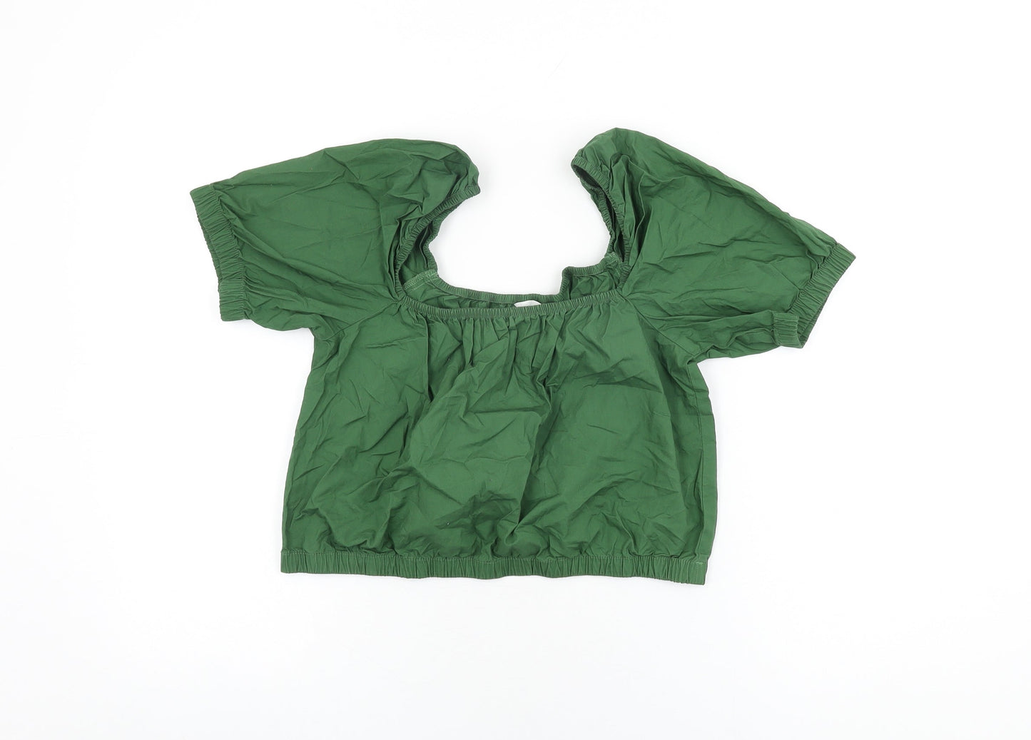 Womens UK Size S H&M Green Cropped T-Shirt