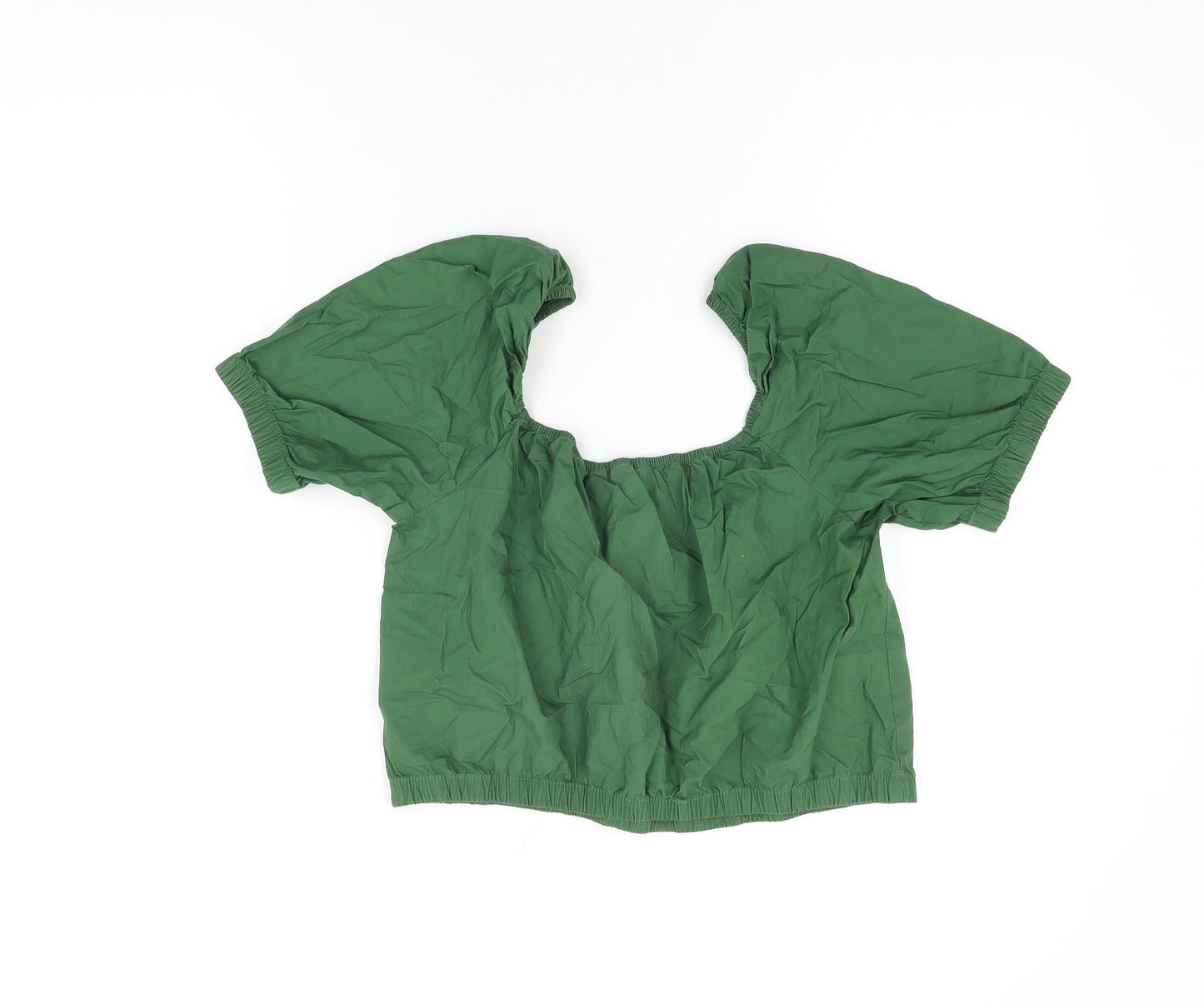 Womens UK Size S H&M Green Cropped T-Shirt