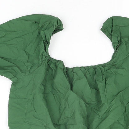 Womens UK Size S H&M Green Cropped T-Shirt