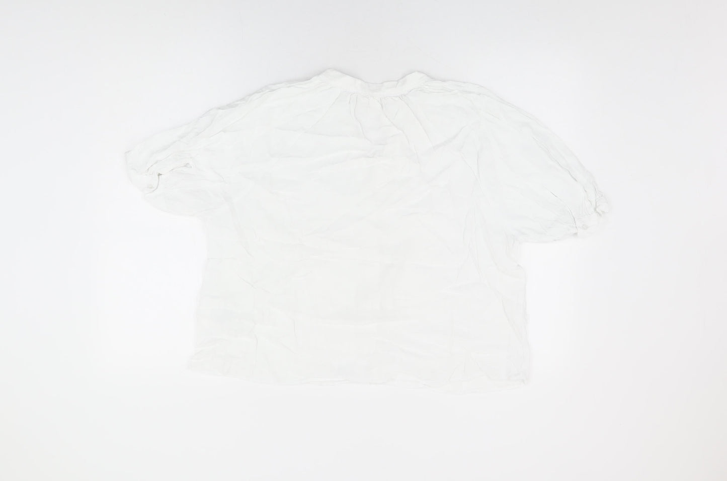 Womens UK Size M H&M White Basic Button-Up