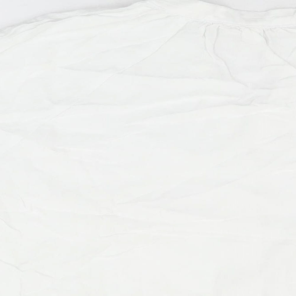 Womens UK Size M H&M White Basic Button-Up