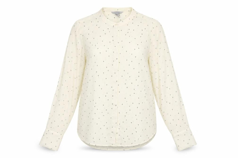 Womens UK Size 8 H&M Ivory Basic Button-Up