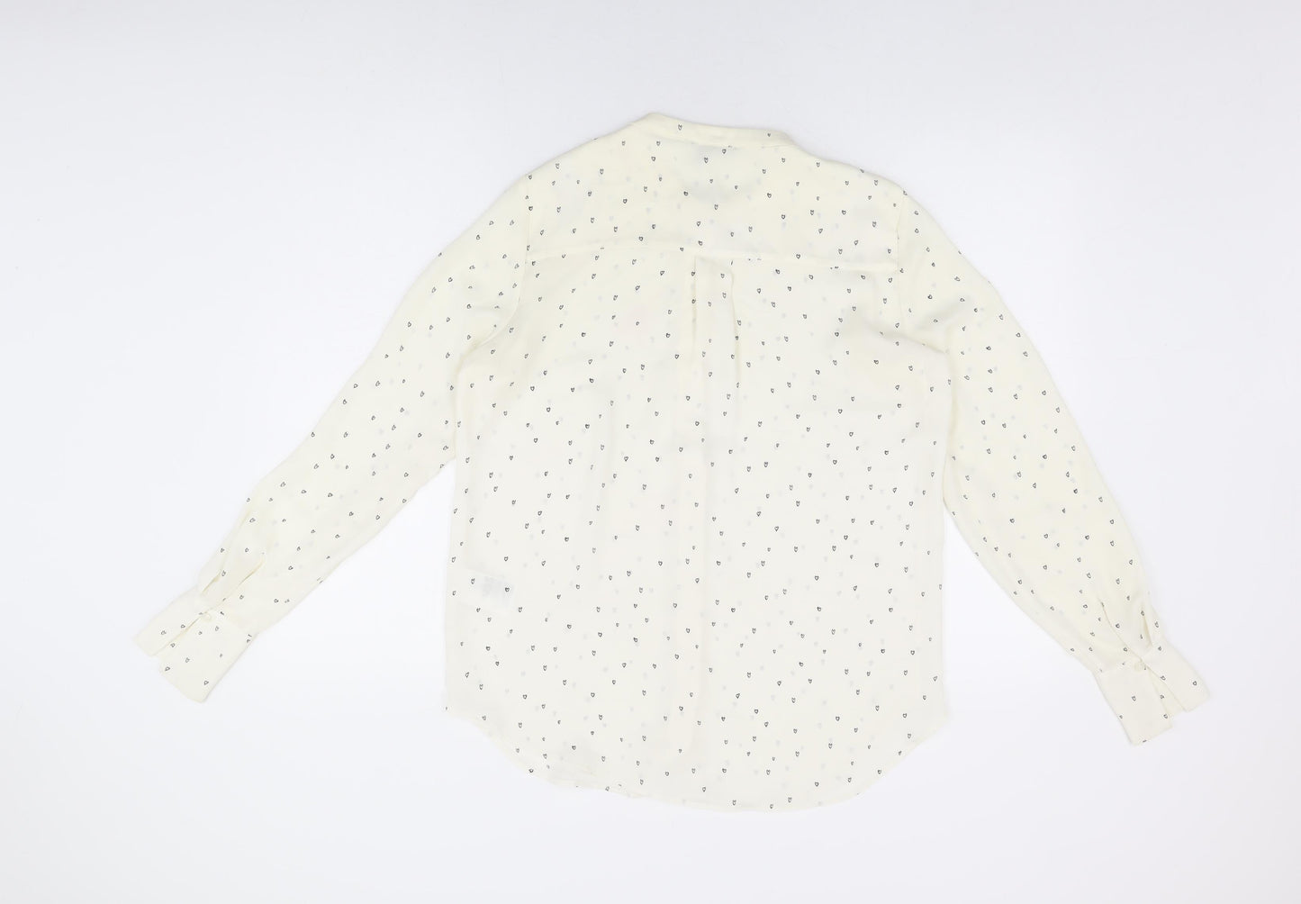 Womens UK Size 8 H&M Ivory Basic Button-Up