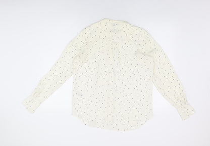 Womens UK Size 8 H&M Ivory Basic Button-Up