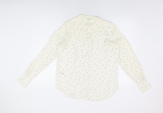Womens UK Size 8 H&M Ivory Basic Button-Up