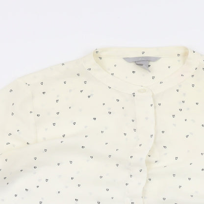 Womens UK Size 8 H&M Ivory Basic Button-Up