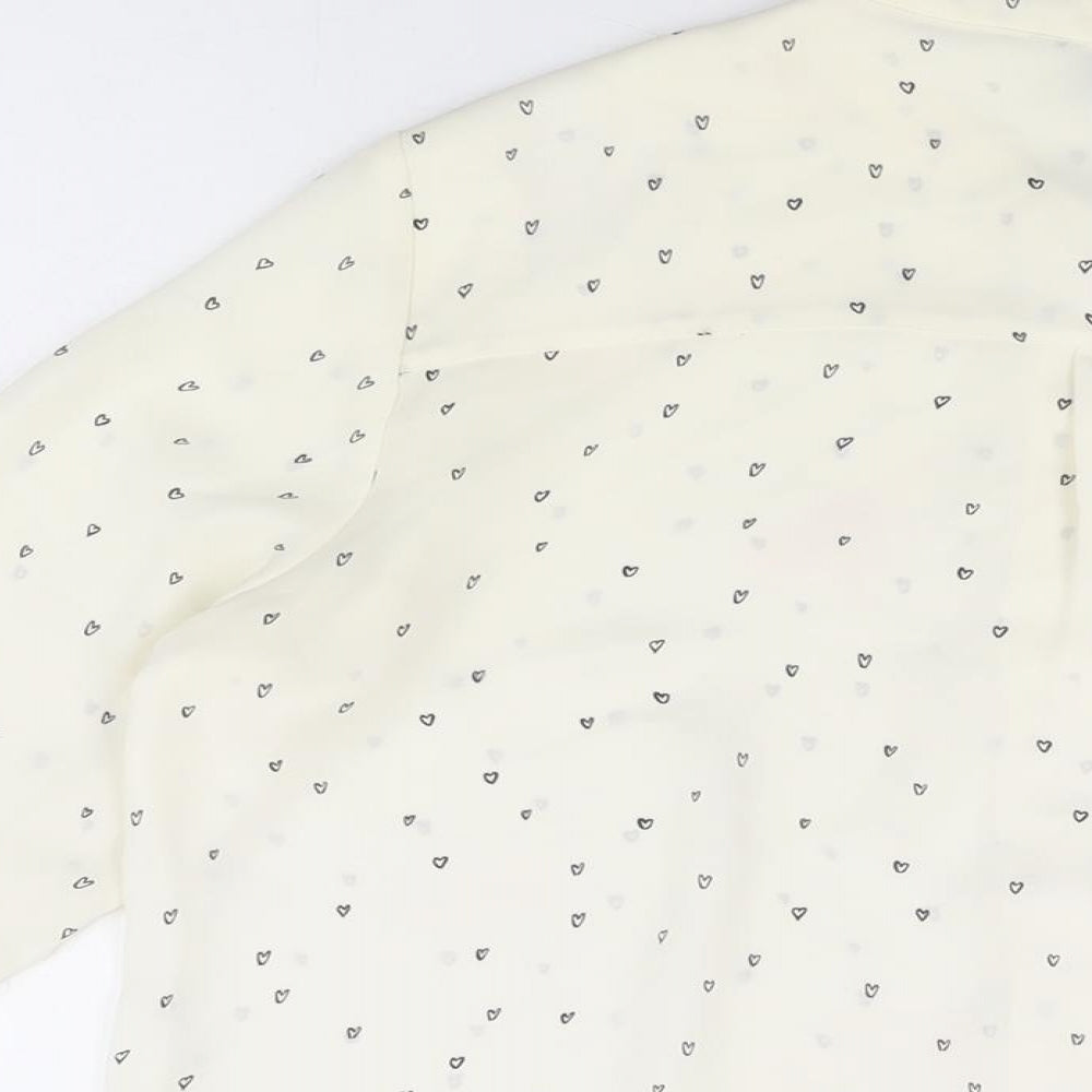 Womens UK Size 8 H&M Ivory Basic Button-Up