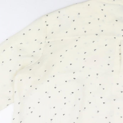 Womens UK Size 8 H&M Ivory Basic Button-Up