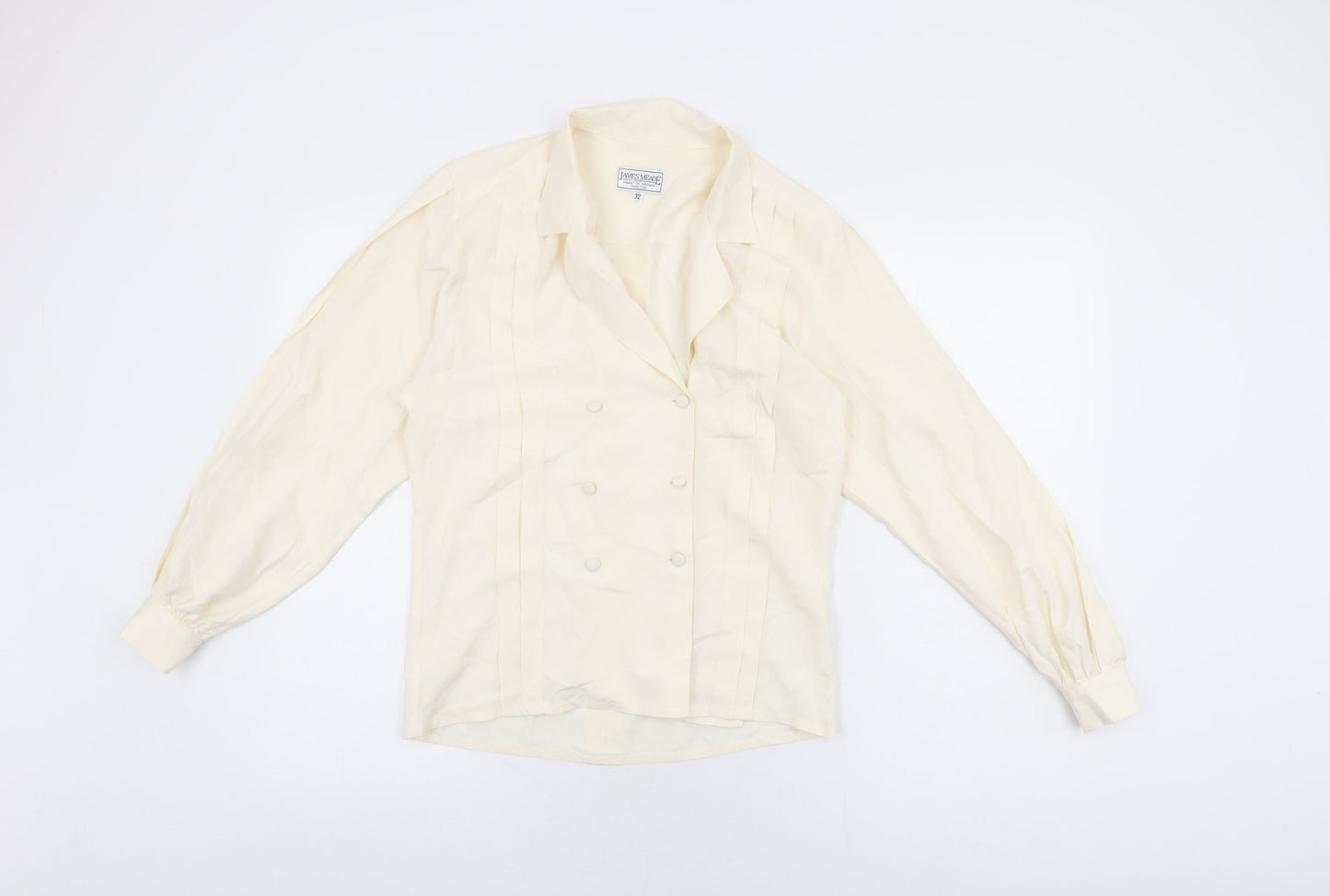 Womens UK Size 4 James Meade Ivory Basic Button-Up