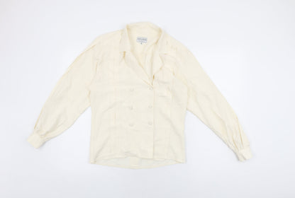 Womens UK Size 4 James Meade Ivory Basic Button-Up