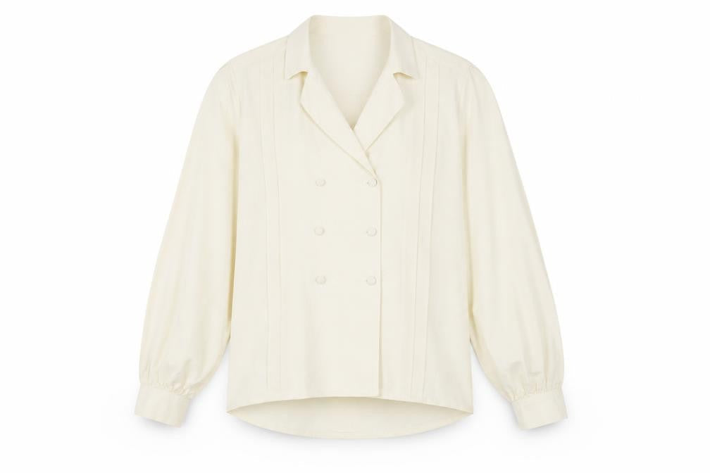 Womens UK Size 4 James Meade Ivory Basic Button-Up