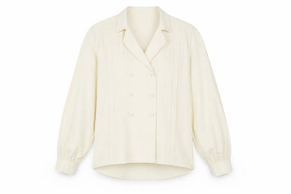 Womens UK Size 4 James Meade Ivory Basic Button-Up