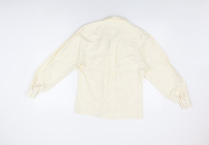 Womens UK Size 4 James Meade Ivory Basic Button-Up