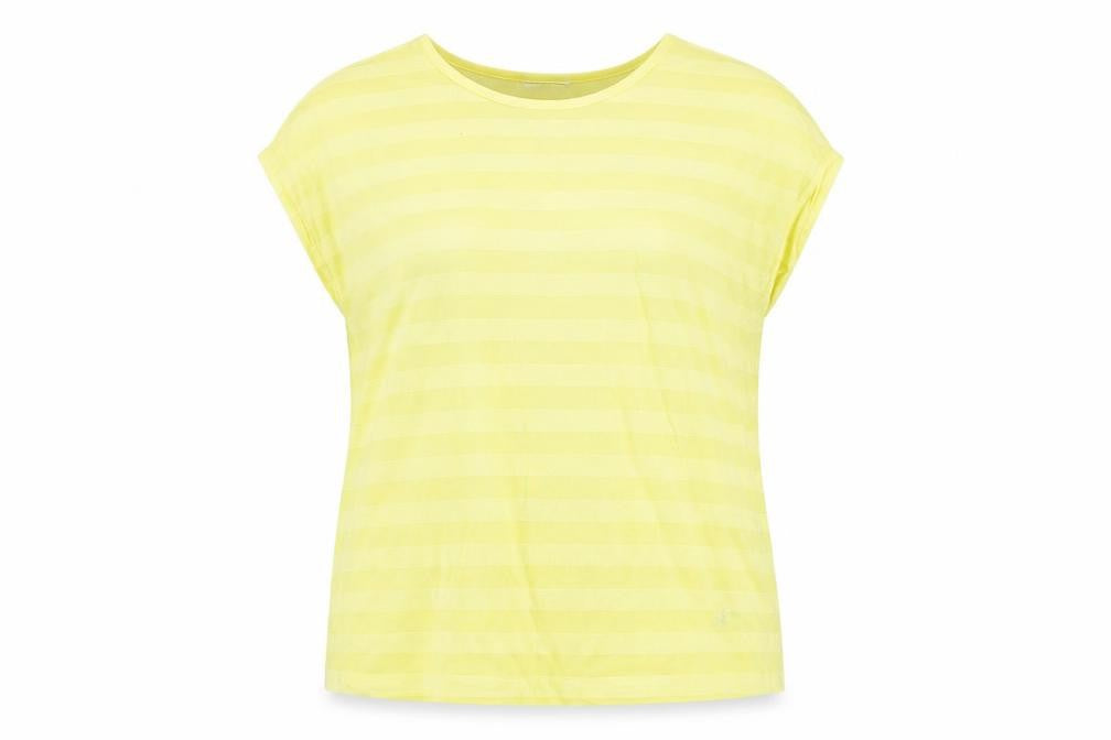 Per Una Womens Yellow Viscose Basic T-Shirt Size 14 Round Neck