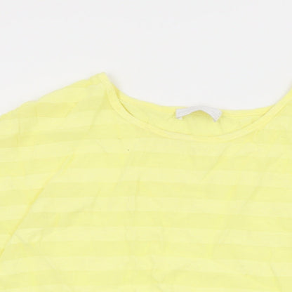 Per Una Womens Yellow Viscose Basic T-Shirt Size 14 Round Neck