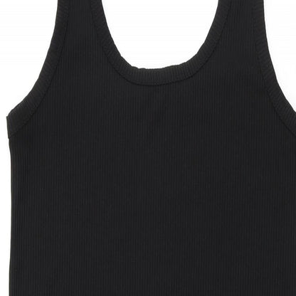 Miss Selfridge Womens Black Polyester Bodycon Size 16 Scoop Neck Pullover