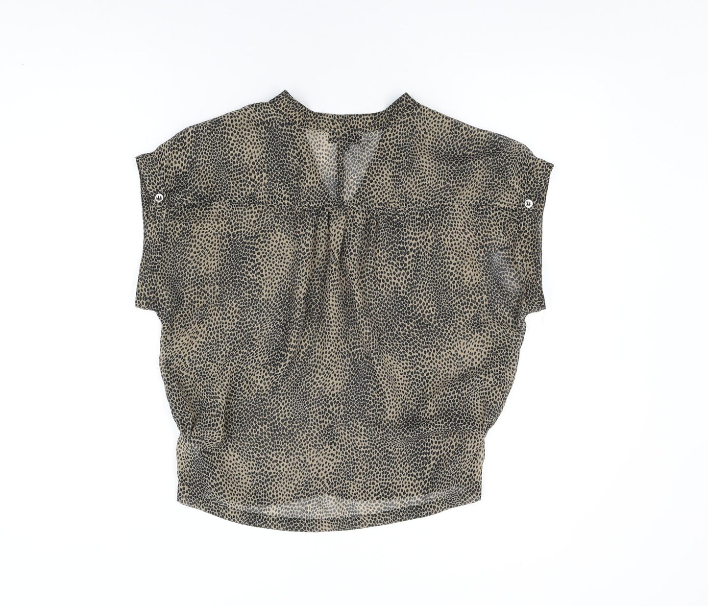 Womens UK Size 8 Topshop Brown Basic Button-Up