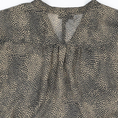 Womens UK Size 8 Topshop Brown Basic Button-Up