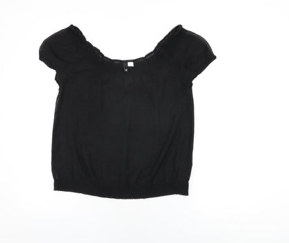 Womens UK Size 10 H&M Black Basic T-Shirt
