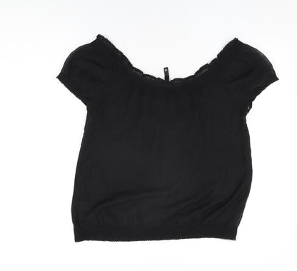 Womens UK Size 10 H&M Black Basic T-Shirt