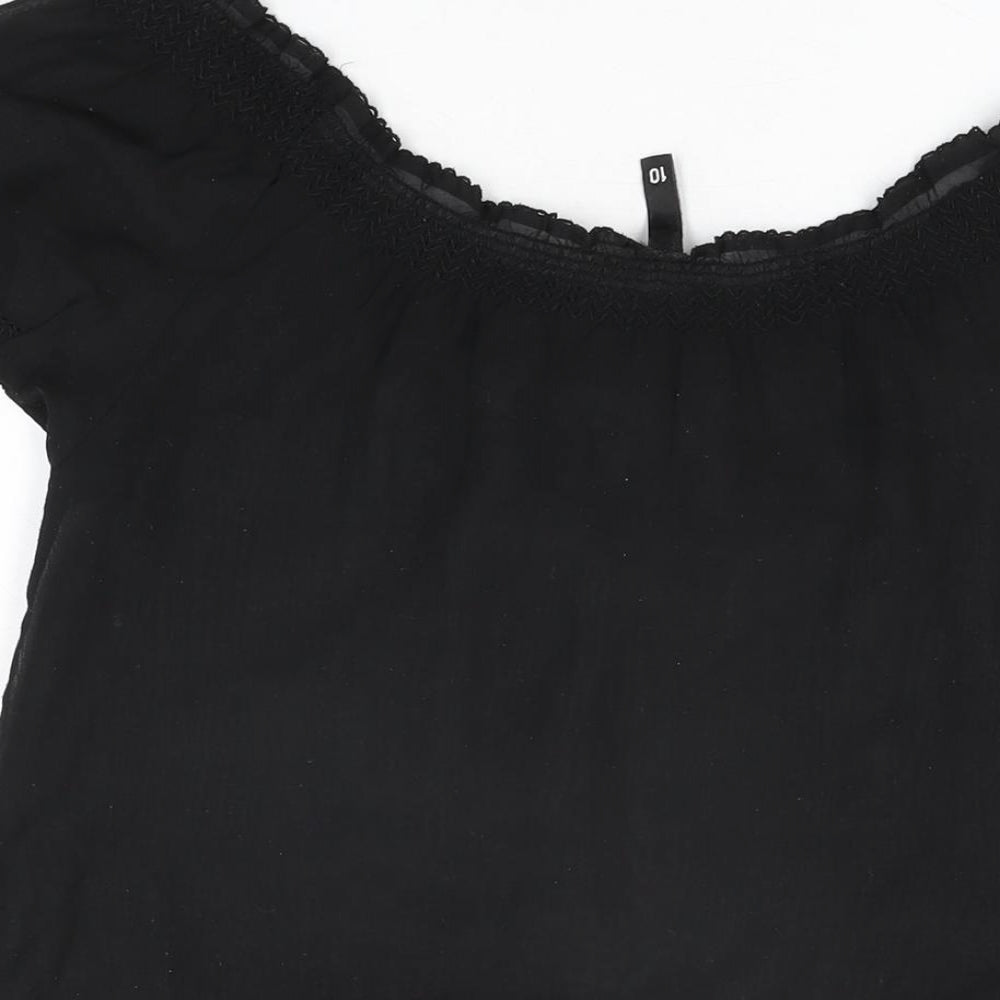 Womens UK Size 10 H&M Black Basic T-Shirt