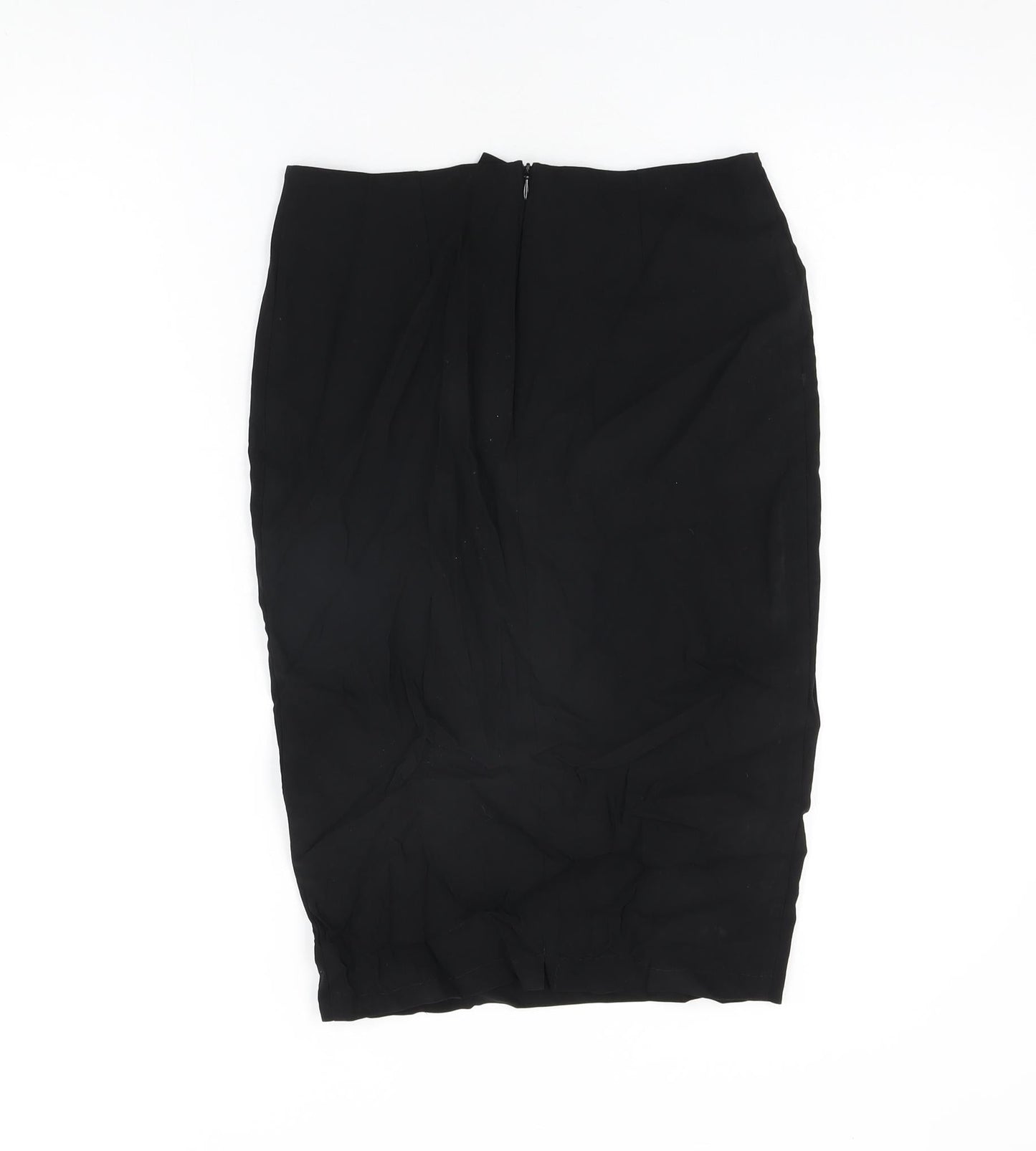 ASOS Womens Black Viscose Straight & Pencil Skirt Size 10 Zip
