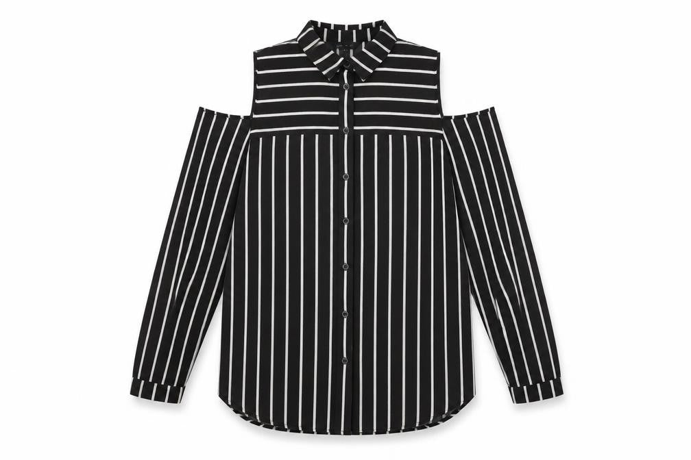 Womens UK Size 10 New Look Black Basic Button-Up