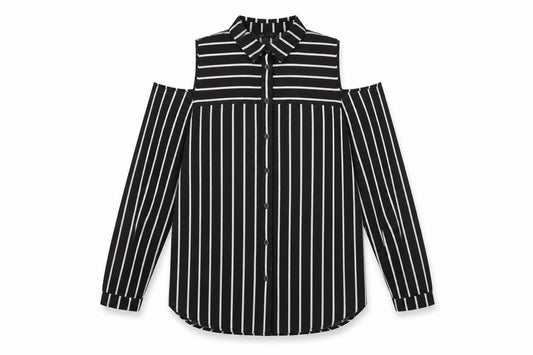 Womens UK Size 10 New Look Black Basic Button-Up