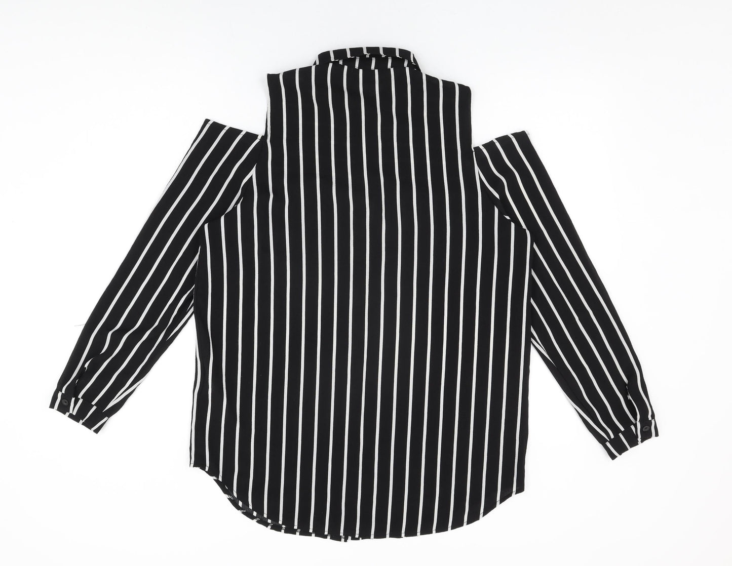 Womens UK Size 10 New Look Black Basic Button-Up