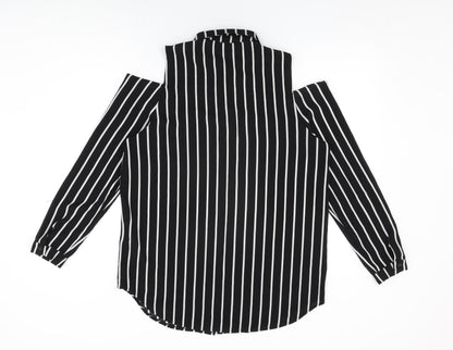Womens UK Size 10 New Look Black Basic Button-Up
