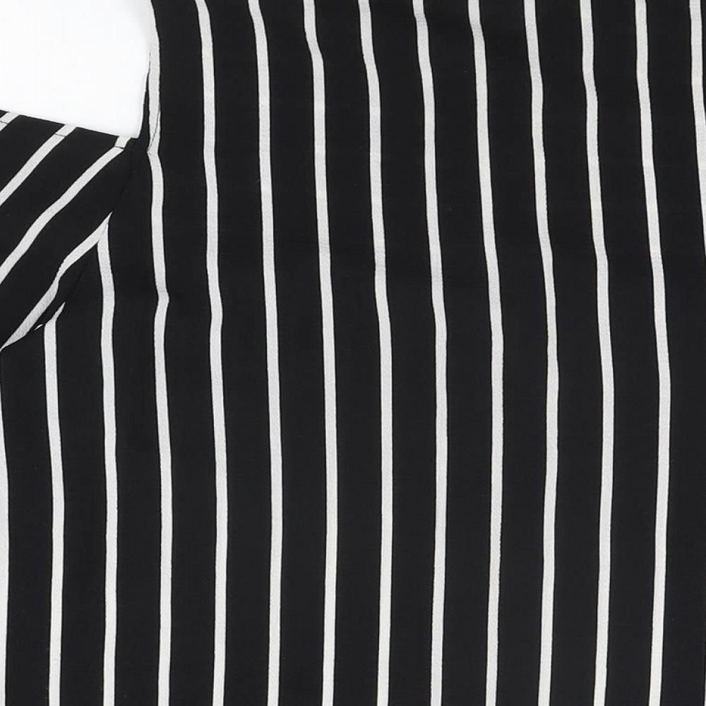Womens UK Size 10 New Look Black Basic Button-Up