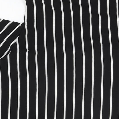 Womens UK Size 10 New Look Black Basic Button-Up