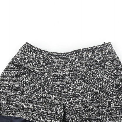Nanos Girls Black Geometric Acrylic Bermuda Shorts Size 10 Years Regular Zip