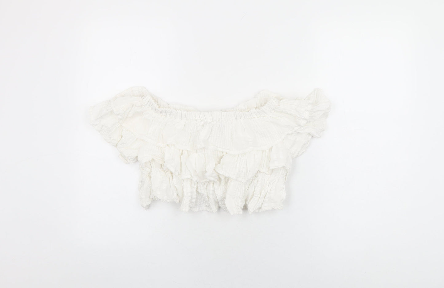 Womens UK Size 6 Topshop White Cropped T-Shirt