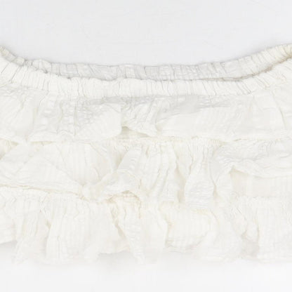 Womens UK Size 6 Topshop White Cropped T-Shirt