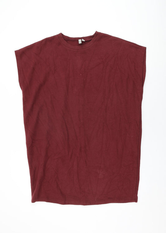 ASOS Womens Red Polyester Shift Size 14 Round Neck Pullover
