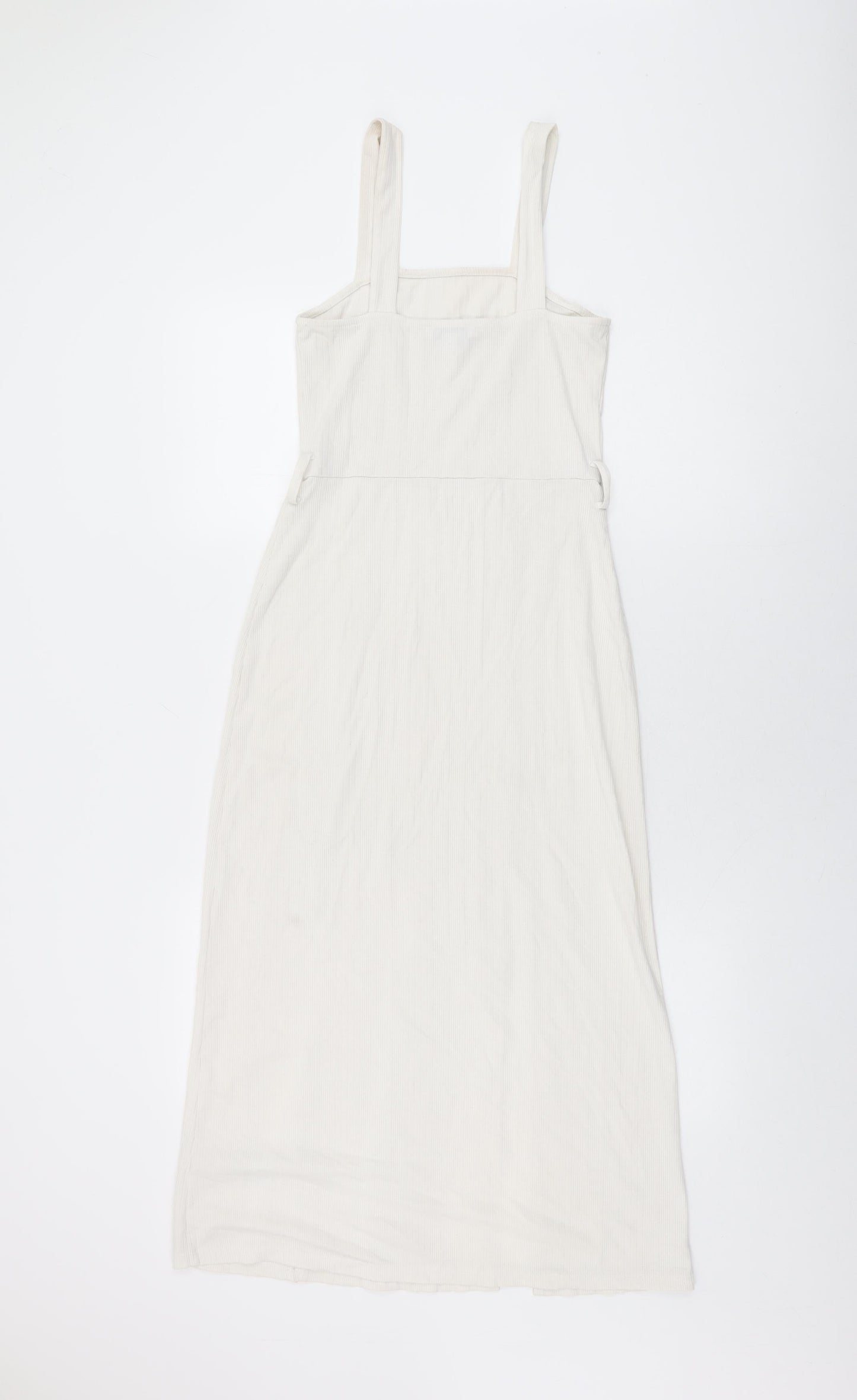 Topshop Womens White Polyester A-Line Size 6 Square Neck Pullover