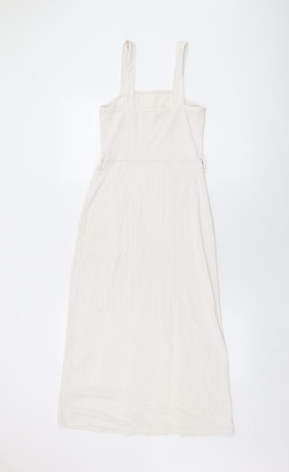 Topshop Womens White Polyester A-Line Size 6 Square Neck Pullover