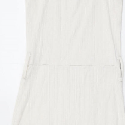 Topshop Womens White Polyester A-Line Size 6 Square Neck Pullover