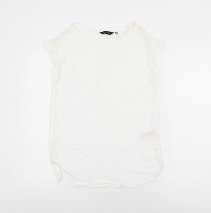 Womens UK Size 10 New Look White Basic T-Shirt