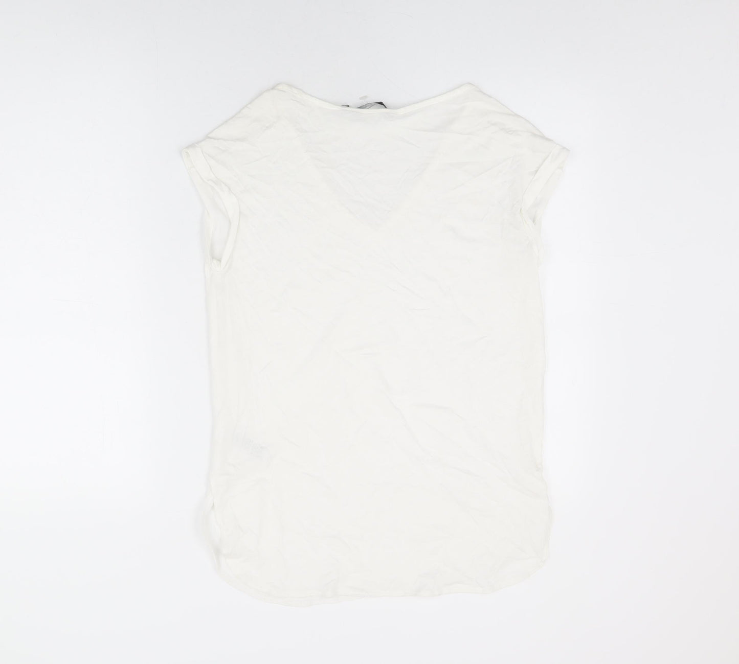 Womens UK Size 10 New Look White Basic T-Shirt