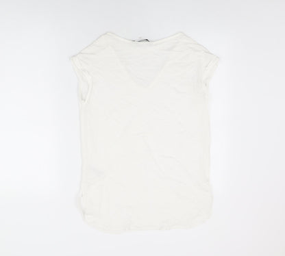 Womens UK Size 10 New Look White Basic T-Shirt