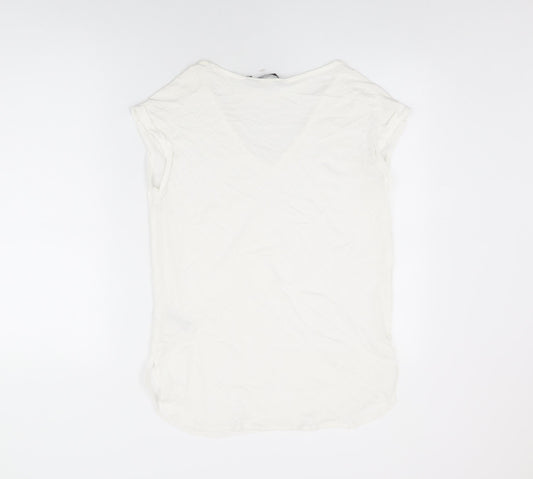 Womens UK Size 10 New Look White Basic T-Shirt