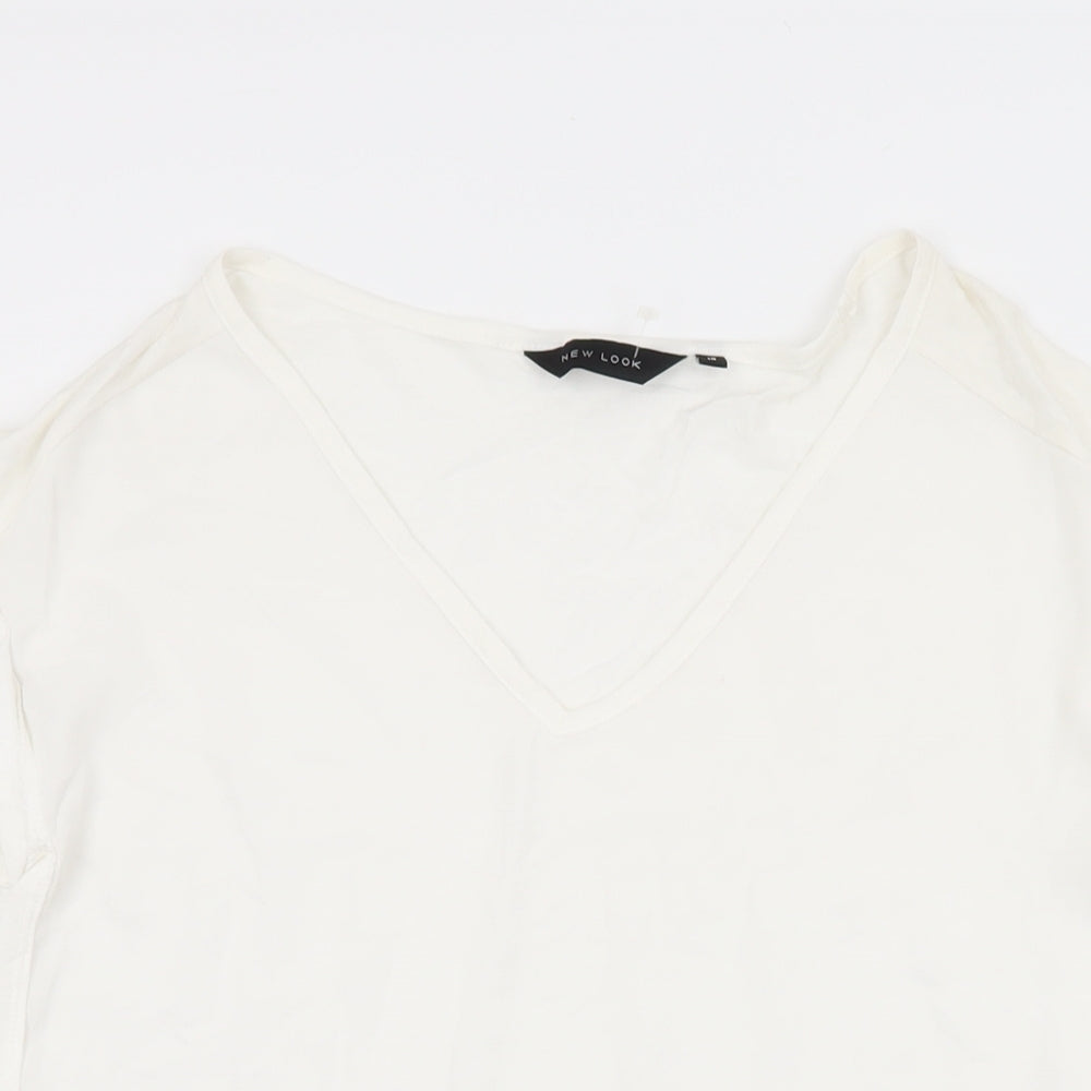 Womens UK Size 10 New Look White Basic T-Shirt