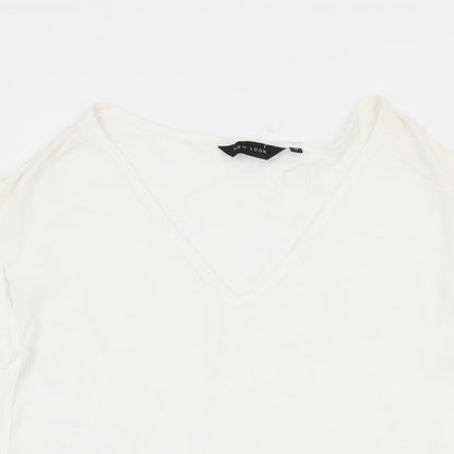 Womens UK Size 10 New Look White Basic T-Shirt