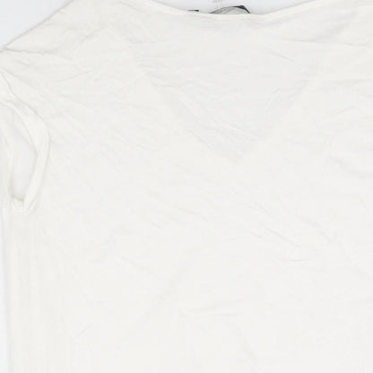 Womens UK Size 10 New Look White Basic T-Shirt