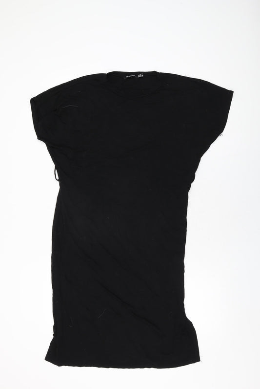 Boohoo Womens Black Viscose Shift Size 12 Round Neck Pullover