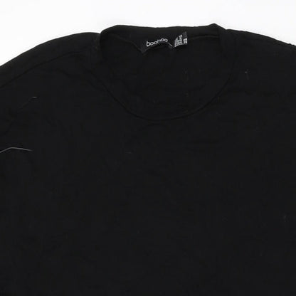 Boohoo Womens Black Viscose Shift Size 12 Round Neck Pullover